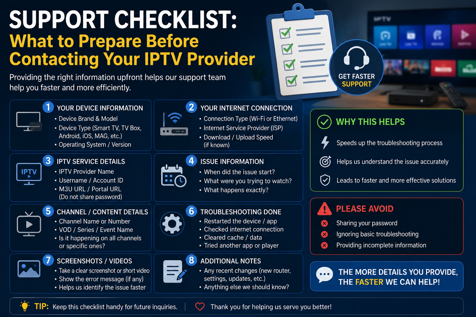 Support Checklist: What to Prepare Before Contacting Your IPTV Provider